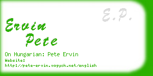 ervin pete business card